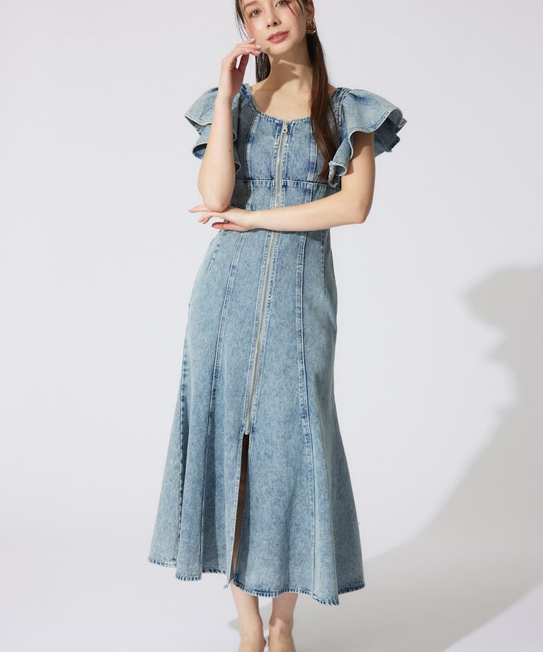 rienda「フリルスリーブマーメイドワンピース」|ワンピース|