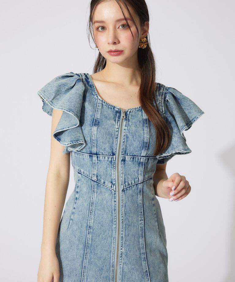 rienda「フリルスリーブマーメイドワンピース」|ワンピース|