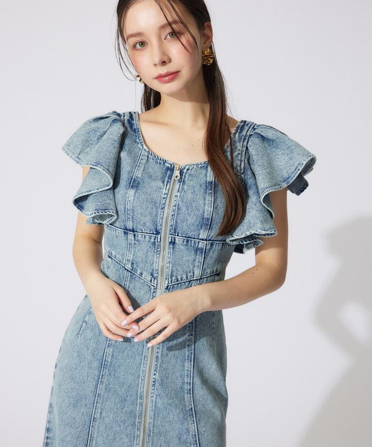 rienda「フリルスリーブマーメイドワンピース」|ワンピース|
