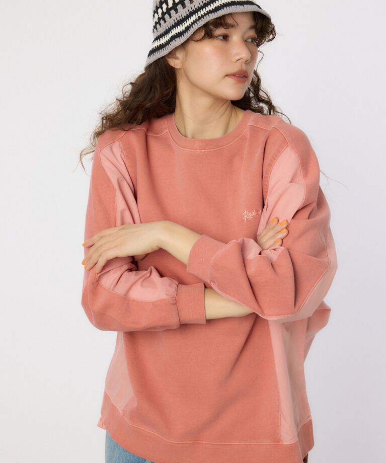 RODEO CROWNS「ピグメントバック切替トップス」|Tシャツ・カットソー|L/RED1