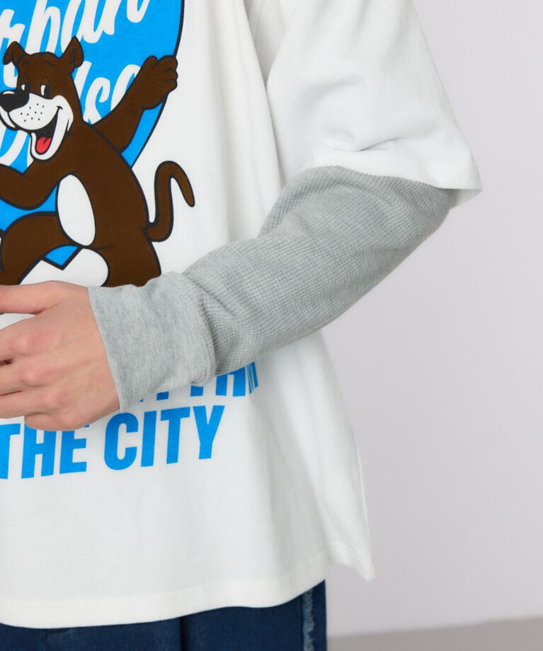 RODEO CROWNS「ハートパネルレイヤードロングスリーブTシャツ」|Tシャツ・カットソー|