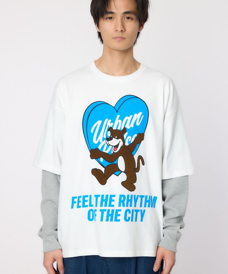 RODEO CROWNS「ハートパネルレイヤードロングスリーブTシャツ」|Tシャツ・カットソー|