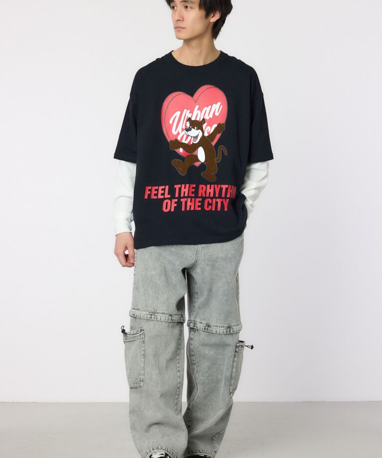 RODEO CROWNS「ハートパネルレイヤードロングスリーブTシャツ」|Tシャツ・カットソー|