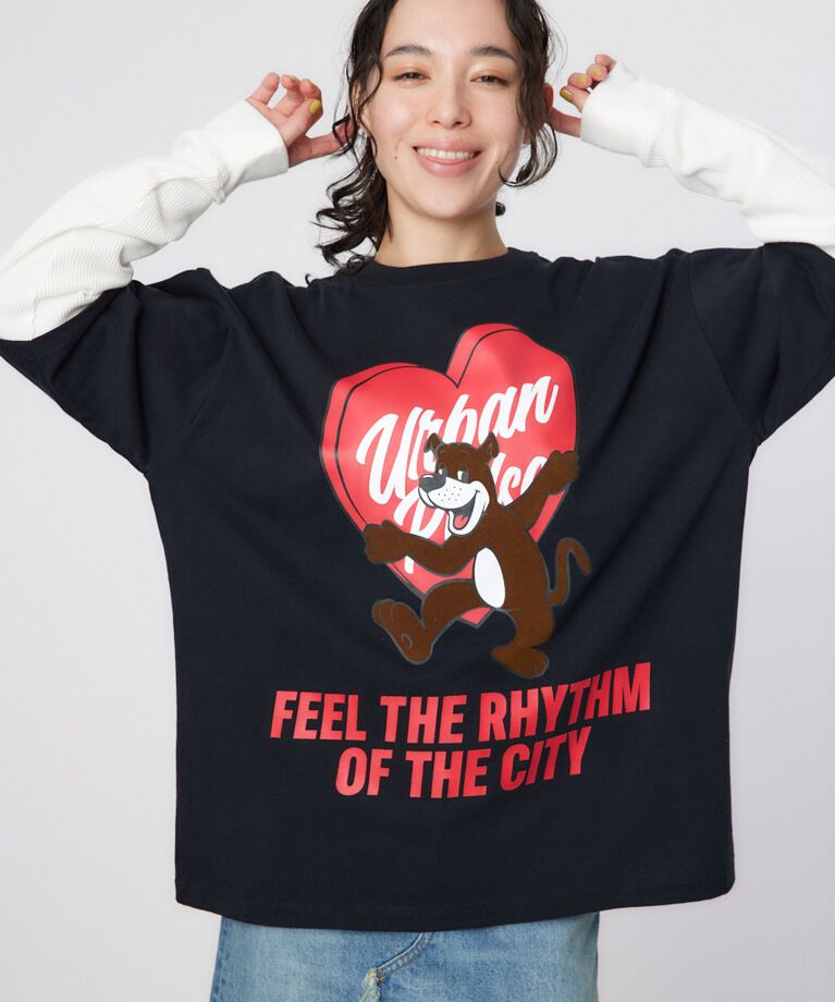 RODEO CROWNS「ハートパネルレイヤードロングスリーブTシャツ」|Tシャツ・カットソー|
