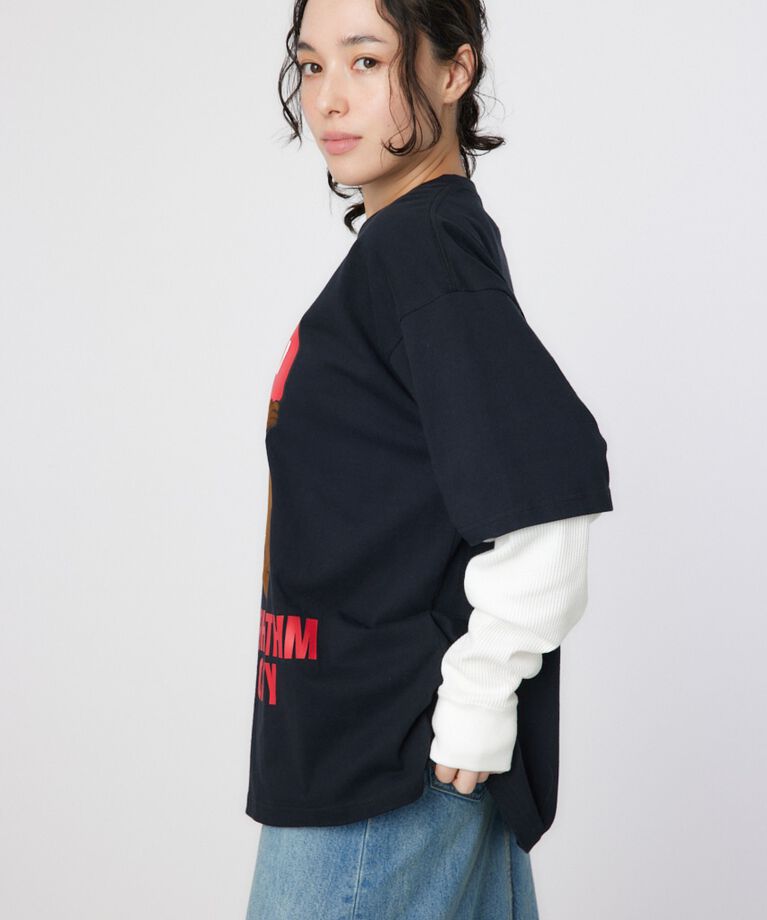 RODEO CROWNS「ハートパネルレイヤードロングスリーブTシャツ」|Tシャツ・カットソー|