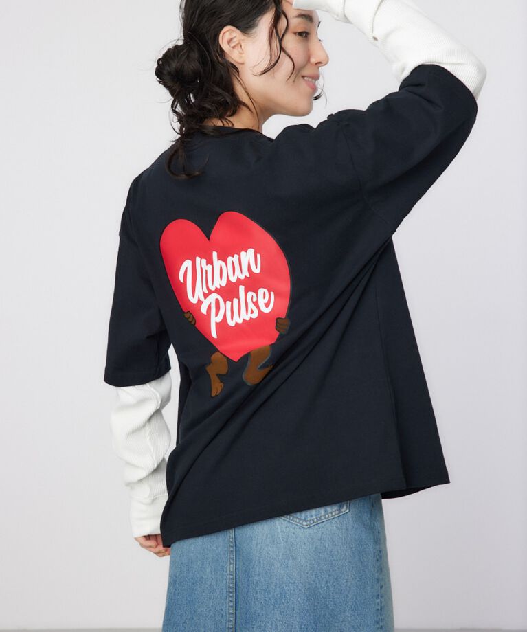 RODEO CROWNS「ハートパネルレイヤードロングスリーブTシャツ」|Tシャツ・カットソー|
