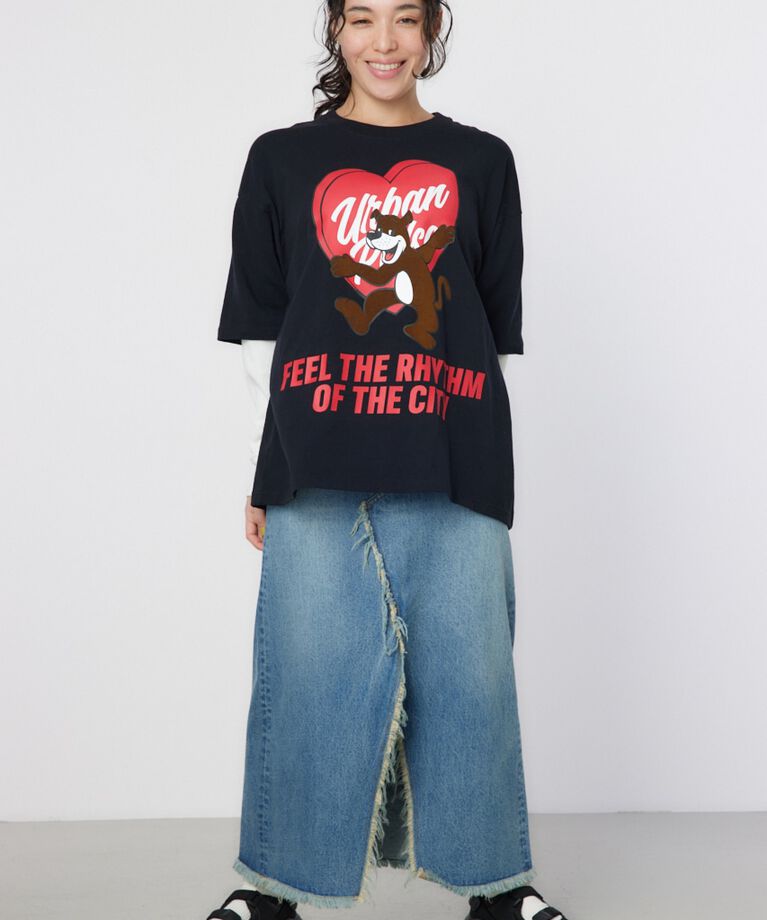 RODEO CROWNS「ハートパネルレイヤードロングスリーブTシャツ」|Tシャツ・カットソー|