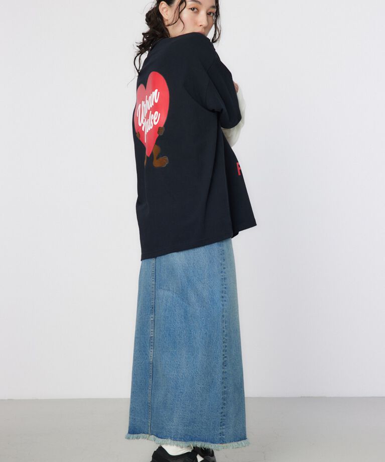 RODEO CROWNS「ハートパネルレイヤードロングスリーブTシャツ」|Tシャツ・カットソー|