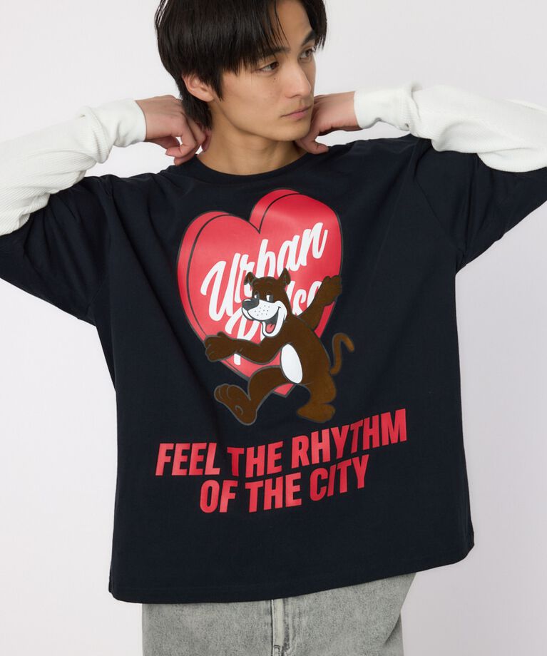 RODEO CROWNS「ハートパネルレイヤードロングスリーブTシャツ」|Tシャツ・カットソー|