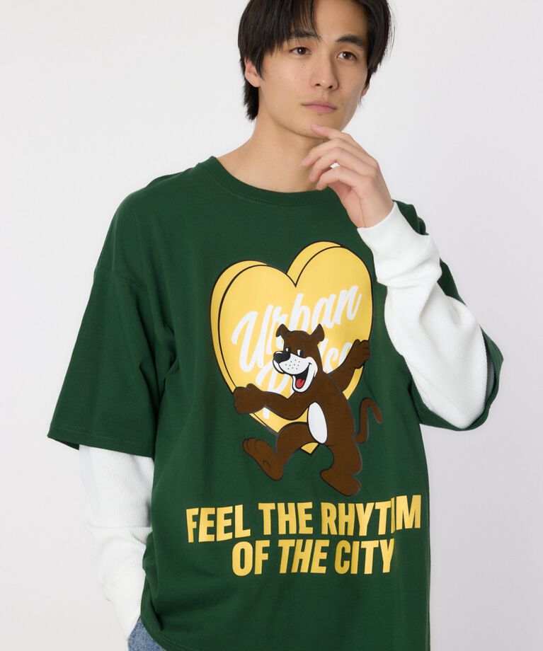 RODEO CROWNS「ハートパネルレイヤードロングスリーブTシャツ」|Tシャツ・カットソー|