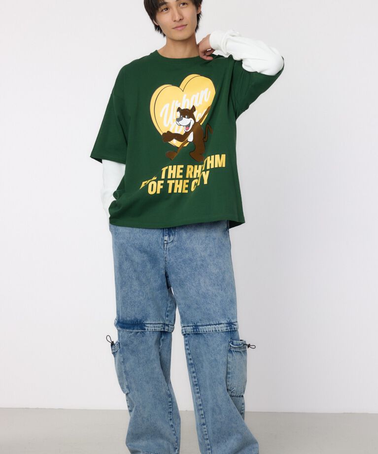 RODEO CROWNS「ハートパネルレイヤードロングスリーブTシャツ」|Tシャツ・カットソー|