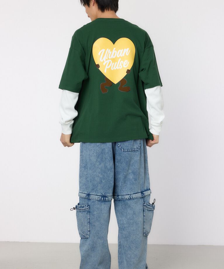 RODEO CROWNS「ハートパネルレイヤードロングスリーブTシャツ」|Tシャツ・カットソー|