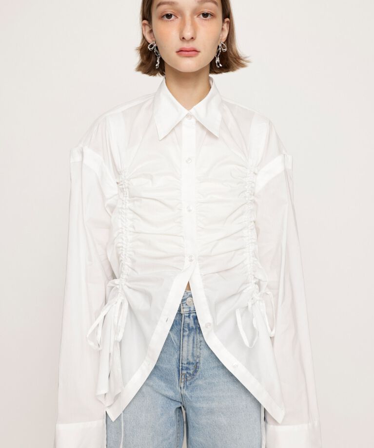 SLY「OPEN SHOULDER DROST シャツ」|シャツ・ブラウス|WHT
