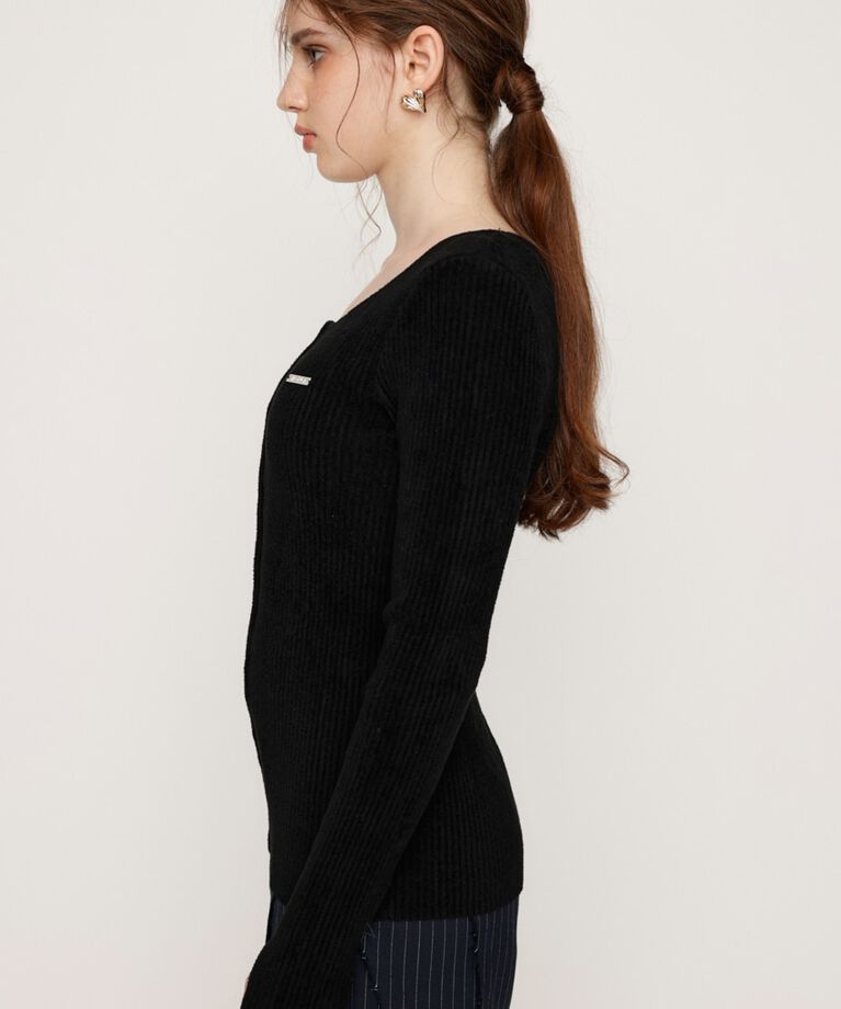 SLY「FRONT HOOK MOLE YARN トップス」|ニット・セーター|