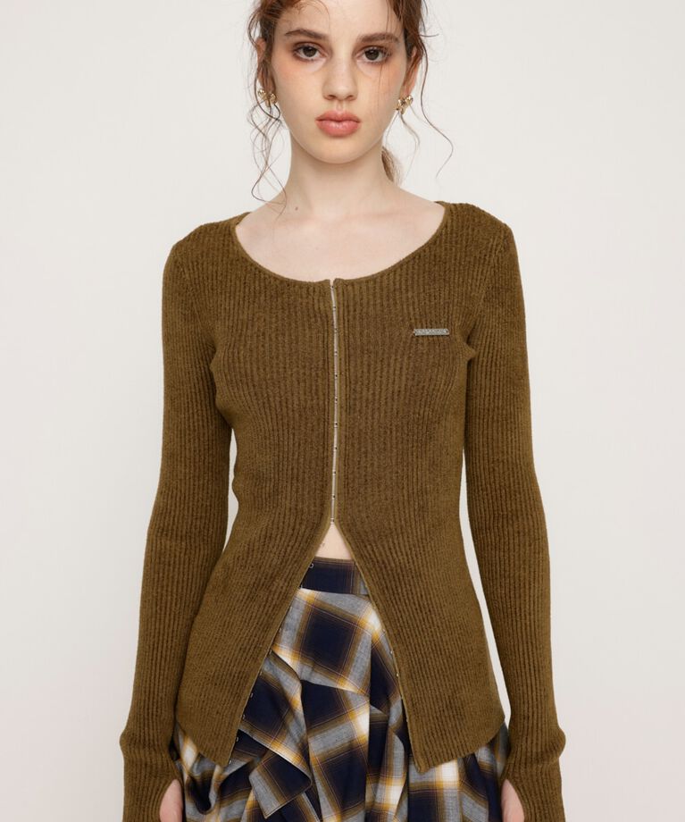 SLY「FRONT HOOK MOLE YARN トップス」|ニット・セーター|