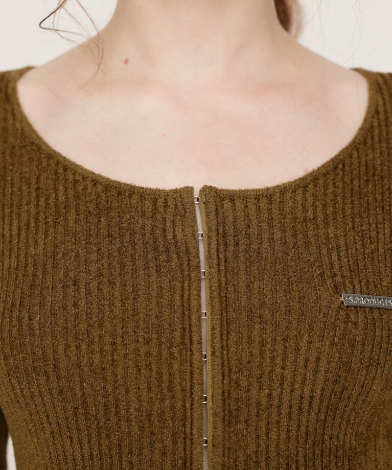 SLY「FRONT HOOK MOLE YARN トップス」|ニット・セーター|