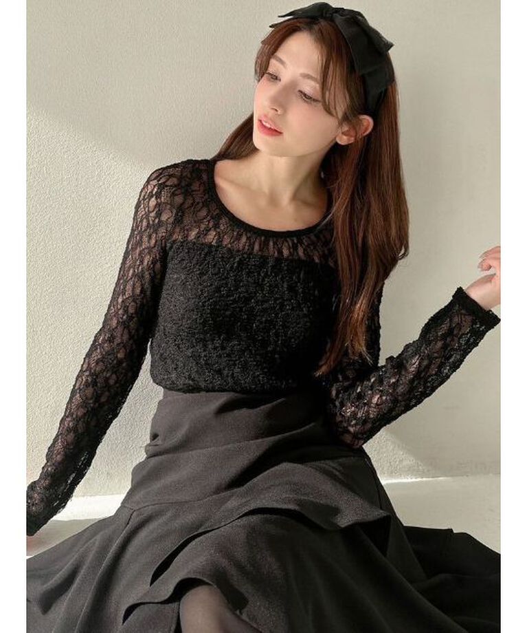 RESEXXY「カップ付きストレッチレーストップス」|Tシャツ・カットソー|