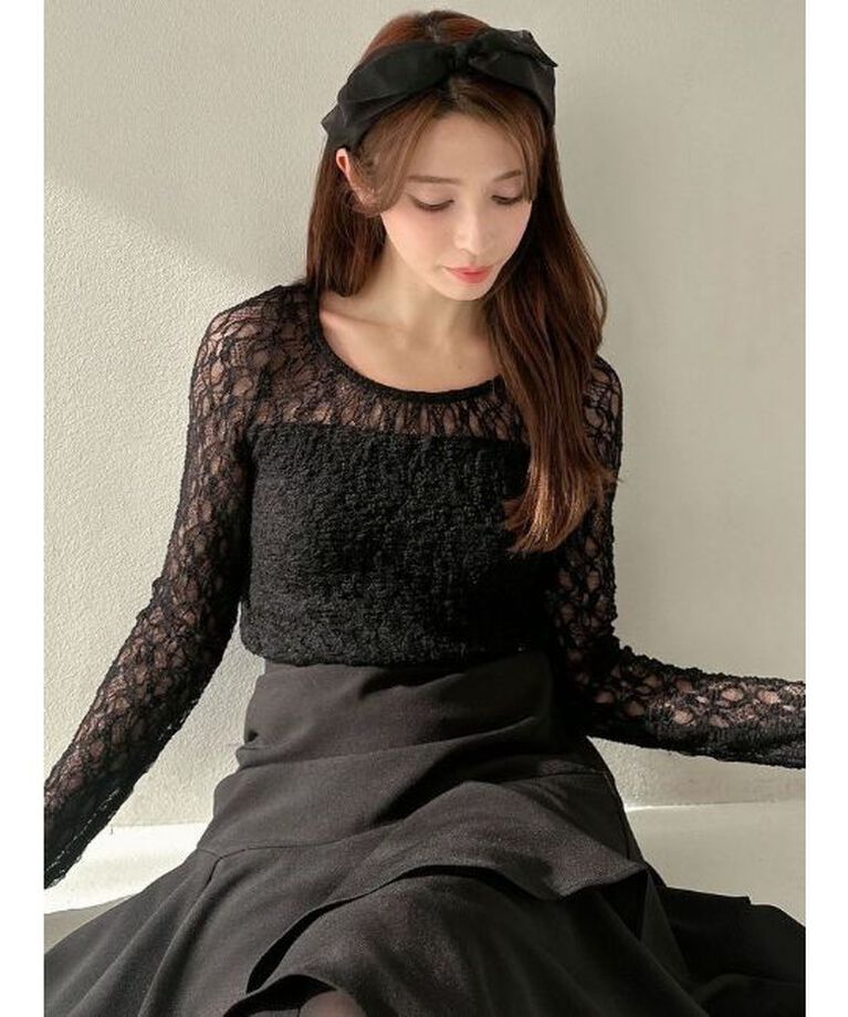 RESEXXY「カップ付きストレッチレーストップス」|Tシャツ・カットソー|