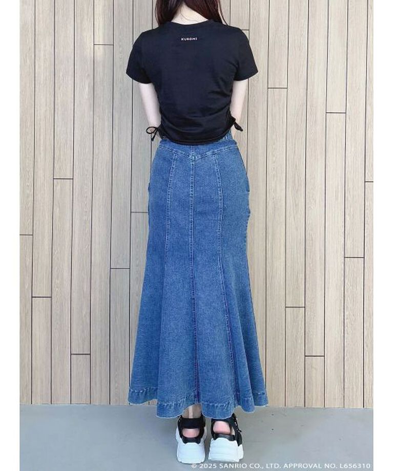 MERCURYDUO「【メロクロコラボ】クロミワンポイント刺繍クロップドTシャツ」|Tシャツ・カットソー|
