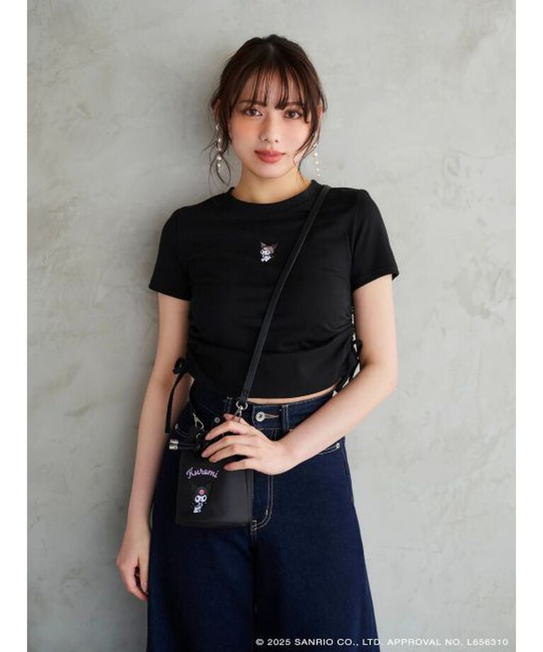 MERCURYDUO「【メロクロコラボ】クロミワンポイント刺繍クロップドTシャツ」|Tシャツ・カットソー|