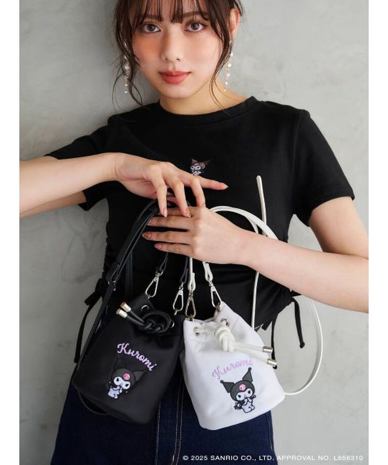 MERCURYDUO「【メロクロコラボ】クロミワンポイント刺繍クロップドTシャツ」|Tシャツ・カットソー|