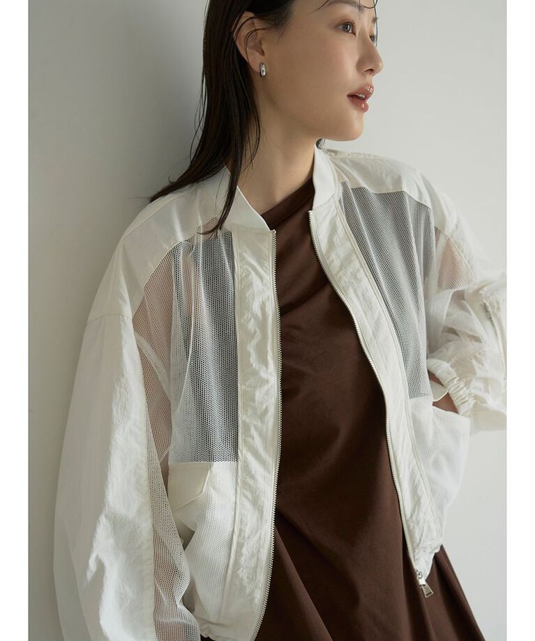 emmi atelier「メッシュブルゾン」|ブルゾン・スタジャン|