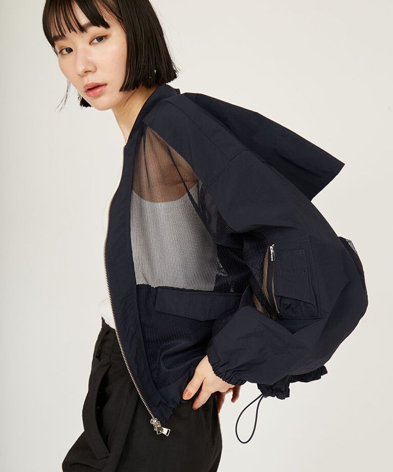 emmi atelier「メッシュブルゾン」|ブルゾン・スタジャン|