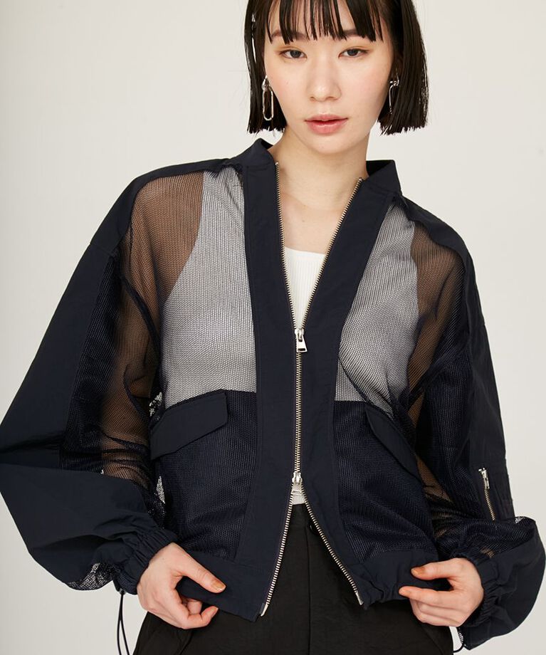 emmi atelier「メッシュブルゾン」|ブルゾン・スタジャン|