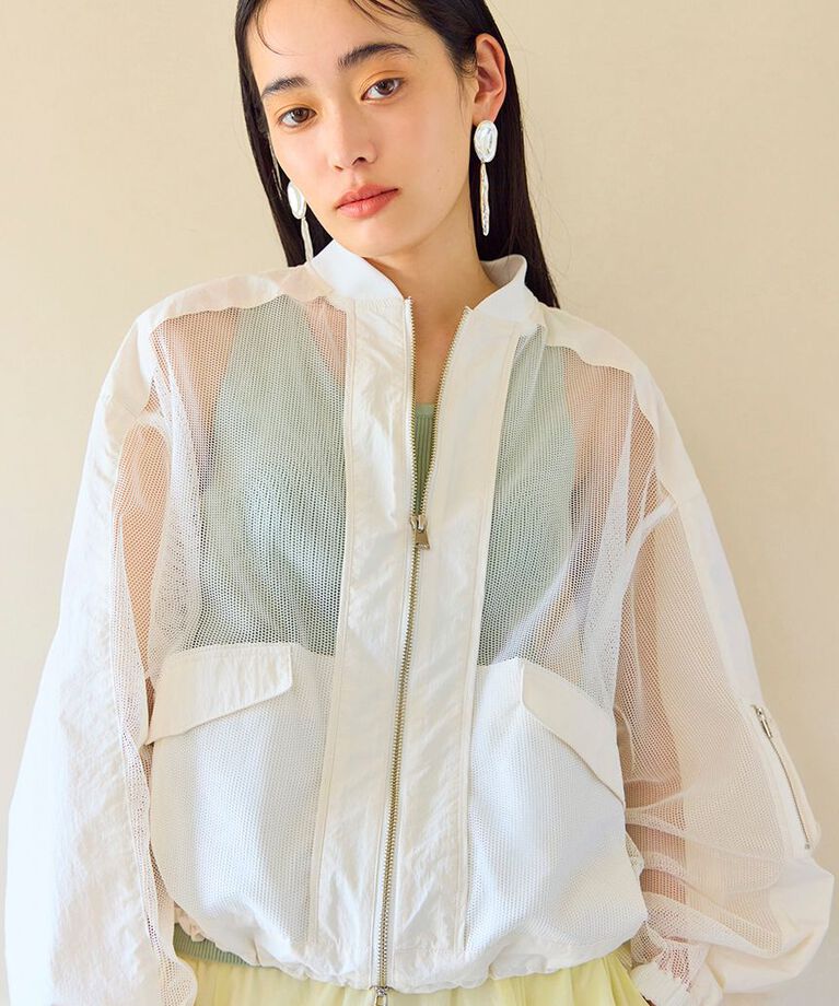 emmi atelier「メッシュブルゾン」|ブルゾン・スタジャン|