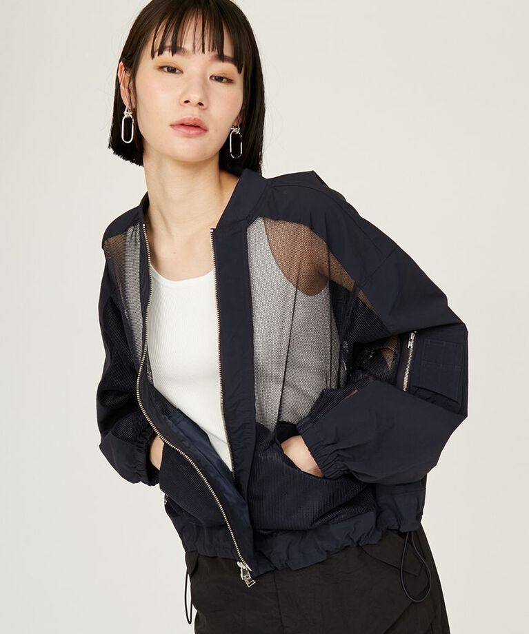 emmi atelier「メッシュブルゾン」|ブルゾン・スタジャン|