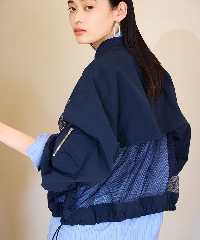emmi atelier「メッシュブルゾン」|ブルゾン・スタジャン|NVY