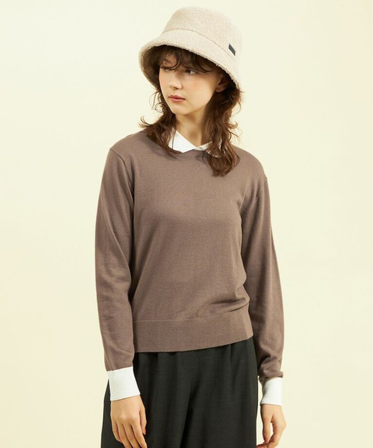 MACKINTOSH PHILOSOPHY「【WEB&一部店舗限定】ウールミックスバイカラーニット」|ニット・セーター|キャメル