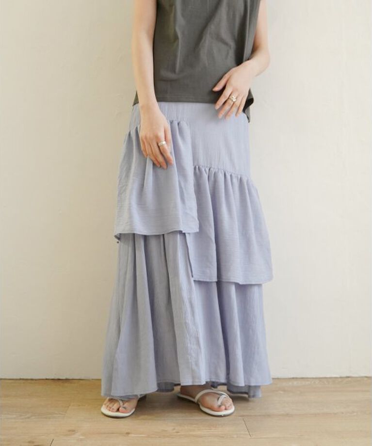 VENCE share style「楊柳ティアードアシメスカート」|スカート|