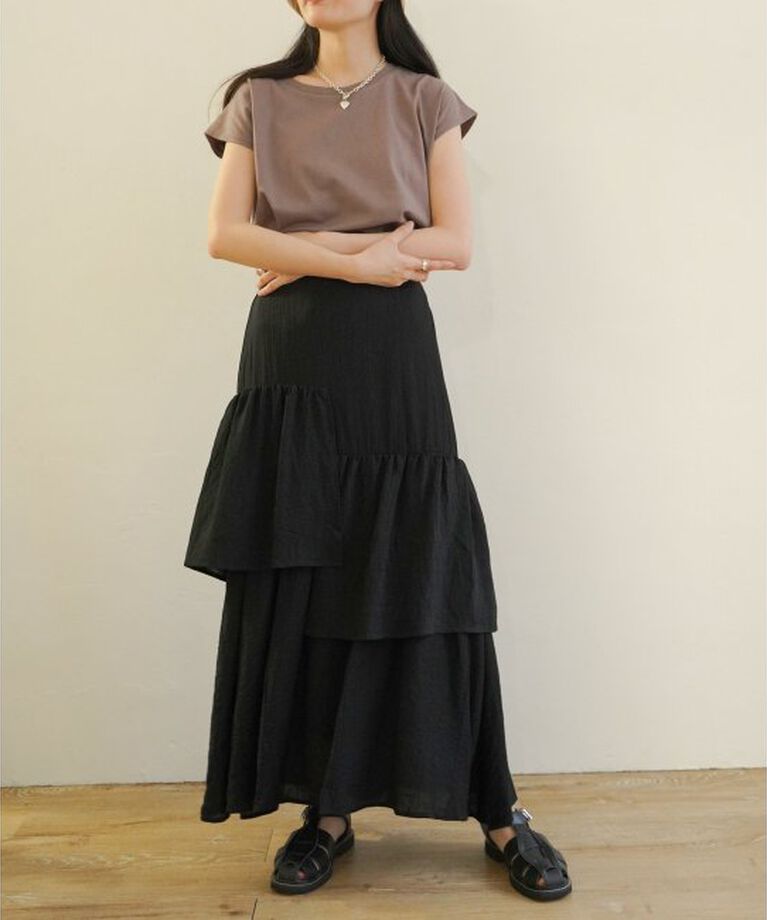 VENCE share style「楊柳ティアードアシメスカート」|スカート|