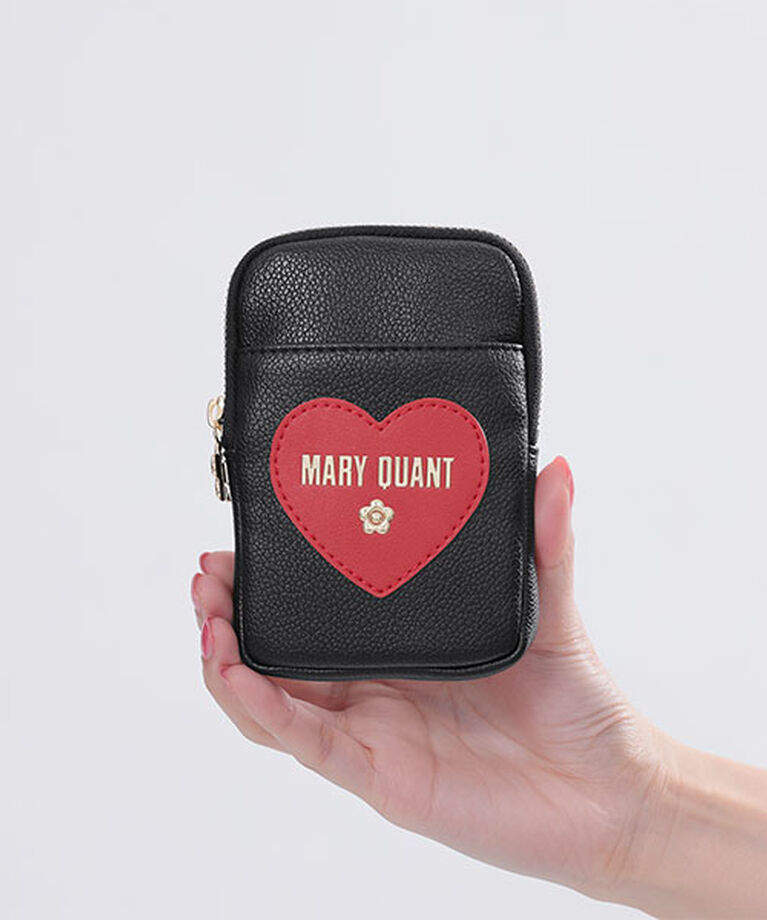 MARY QUANT「ロゴインザハート リップポーチ」|ポーチ|ブラック
