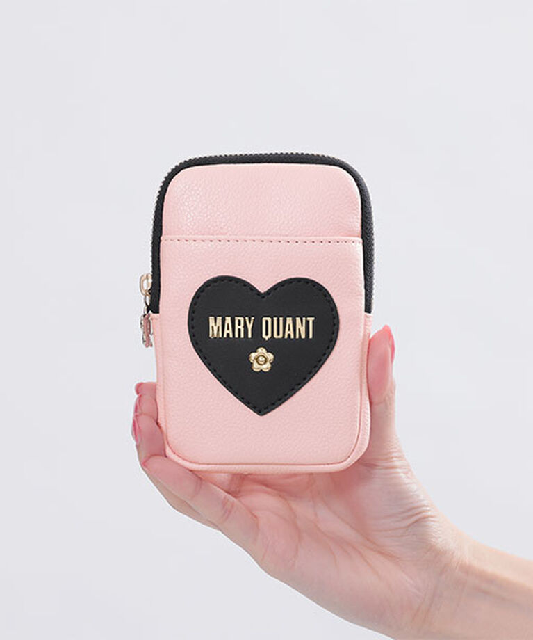 MARY QUANT「ロゴインザハート リップポーチ」|ポーチ|ピンク