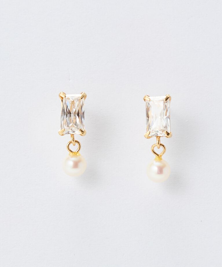 Phoebe「【K10】リフレクトビジューパールピアス／BOX＆ショッパーつき」|ピアス|ゴールド