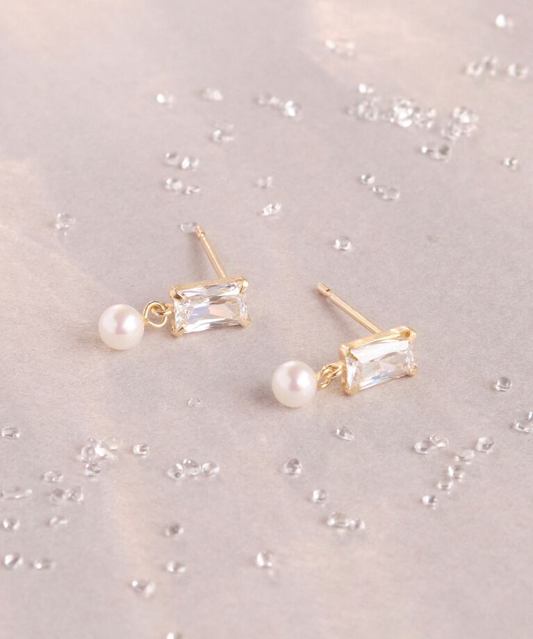 Phoebe「【K10】リフレクトビジューパールピアス／BOX＆ショッパーつき」|ピアス|