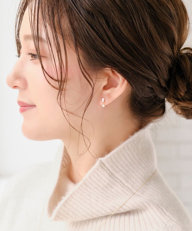 Phoebe「【K10】リフレクトビジューパールピアス／BOX＆ショッパーつき」|ピアス|