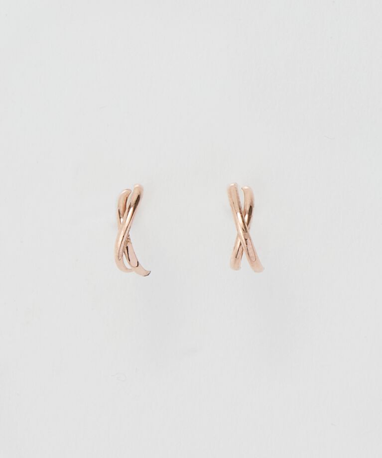 Phoebe「【K10】クロッシングピアス　ローズゴールド／限定BOX＆ショッパーつき」|ピアス|