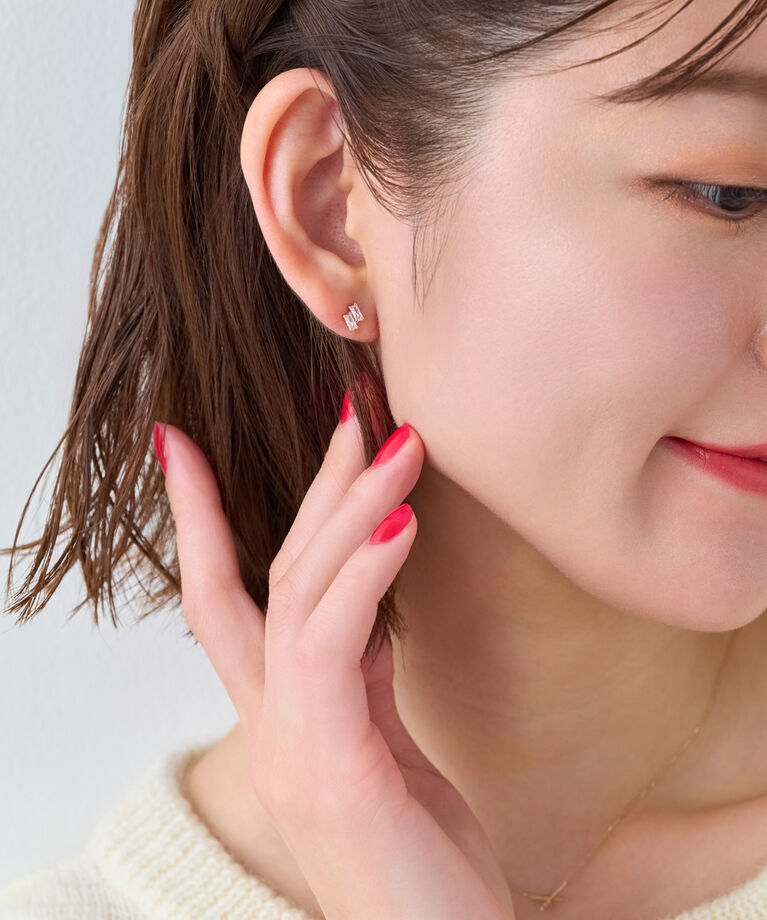 Phoebe「【K10】ツインバケットピアス　ローズゴールド／限定BOX＆ショッパーつき」|ピアス|
