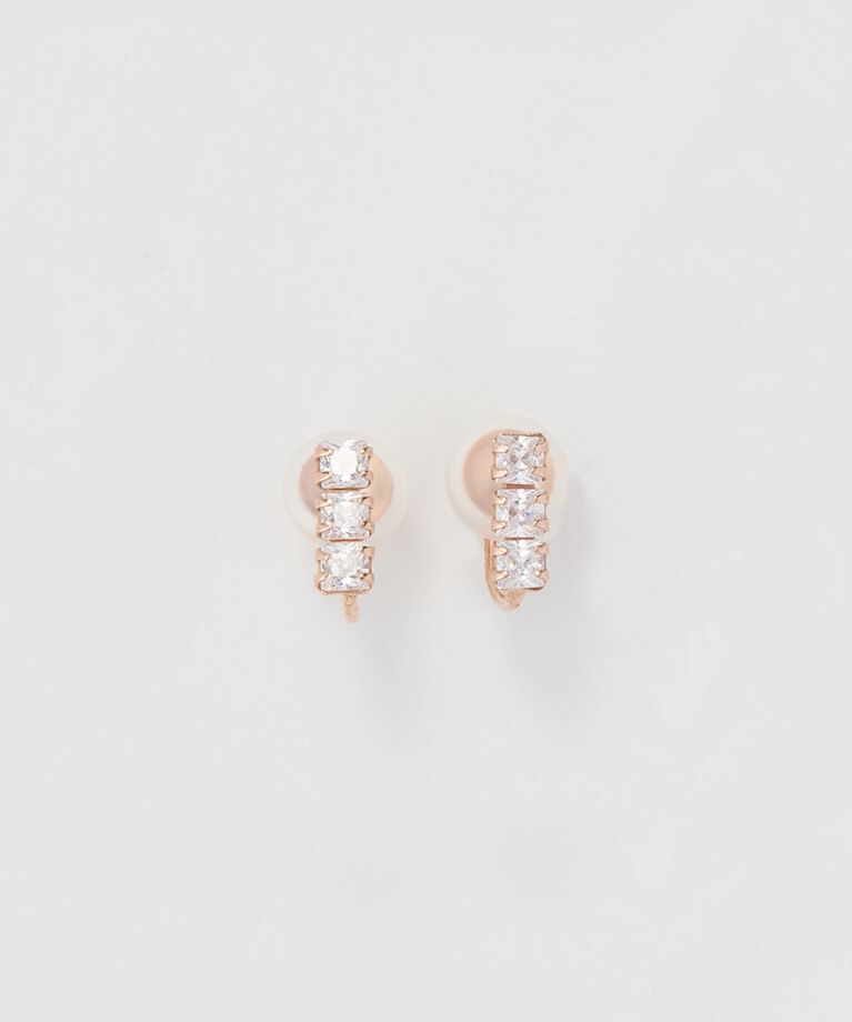 Phoebe「【K10】ストーンバーイヤリング　ローズゴールド」|イヤリング|ローズゴールド