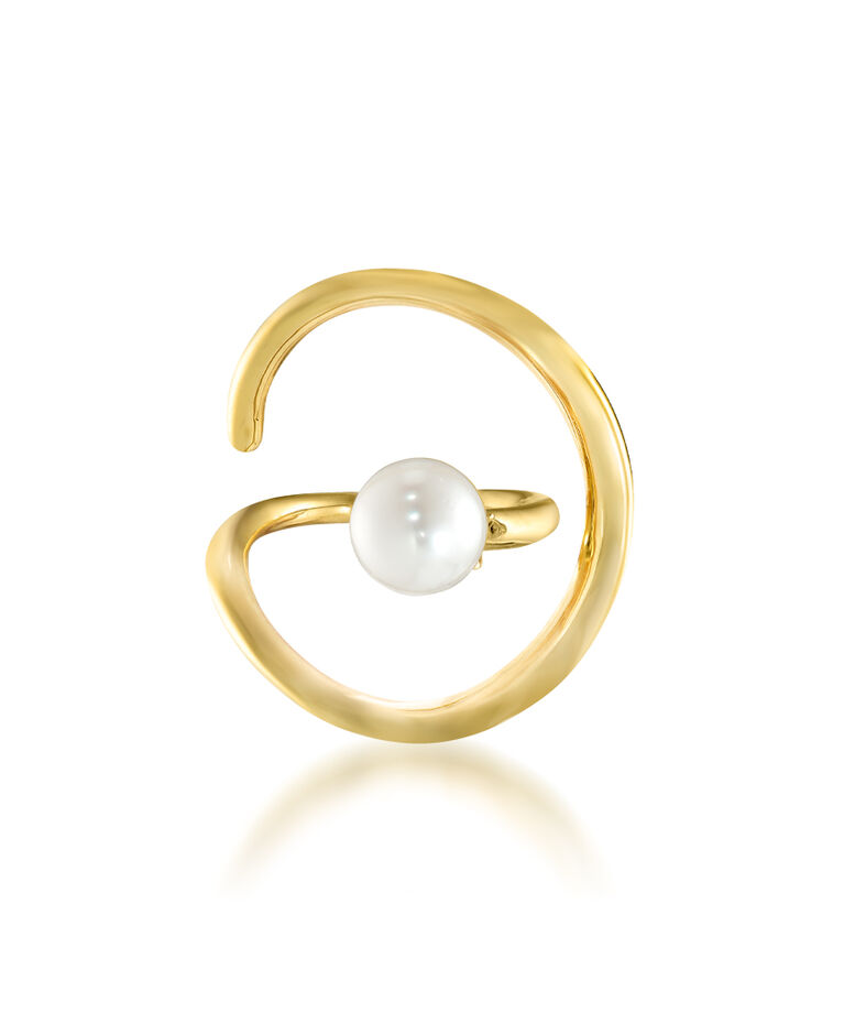 STAR JEWELRY「PEARL EAR CUFF」|イヤリング|イエローゴールド