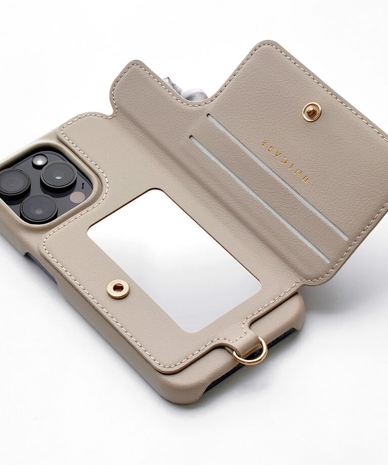 UNiCASE「Classy Scrunchie Case iPhoneケース スマホケース カード収納 ミラー iPhone16シリーズ/15Pro/15/14/13」|モバイルケース|