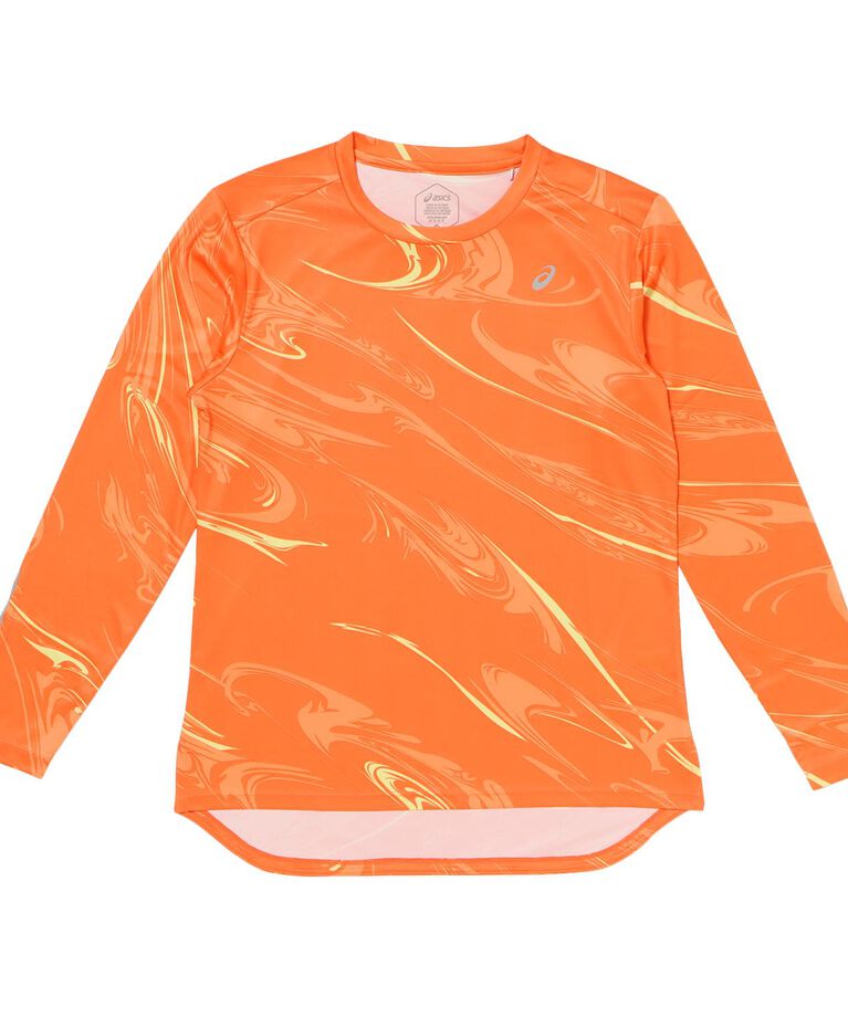 asics「【asicsｳｪｱ】ｳｲﾒﾝｽﾞｸﾞﾗﾌｨｯｸUVｹｱﾛﾝｸﾞｽﾘｰﾌﾞｼｬﾂ」|Tシャツ・カットソー|オレンジ