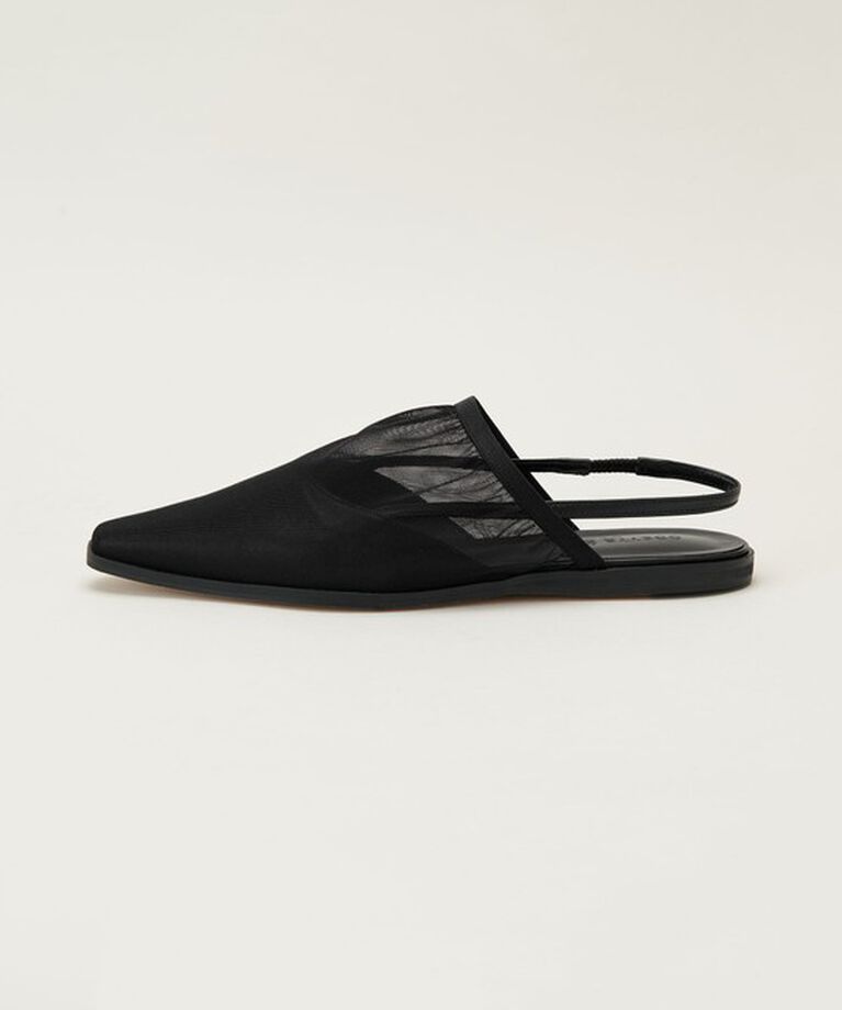 ODETTE E ODILE「チュールカバーバックベルト フラット10↑」|パンプス|BLACK
