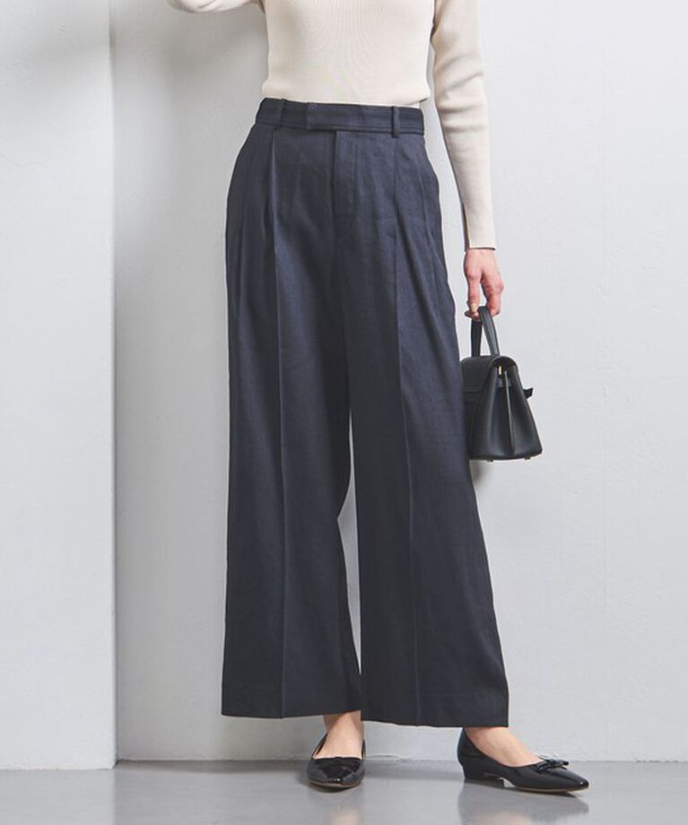UNITED ARROWS「ECLISSE ワイドパンツ」|スラックス|NAVY