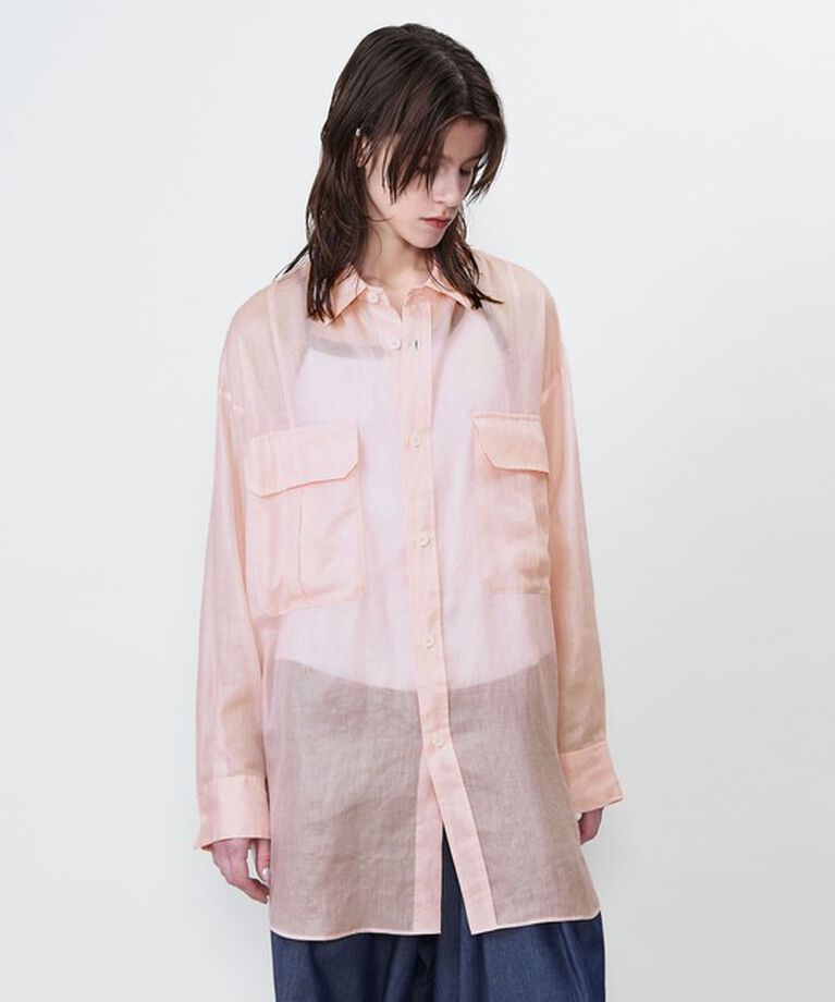 ASTRAET「＜ASTRAET＞フラップポケット シアー レギュラーカラーシャツ」|シャツ・ブラウス|