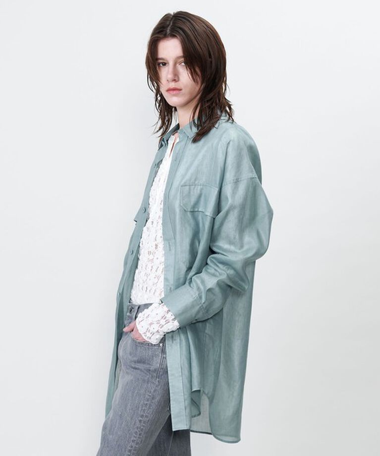 ASTRAET「＜ASTRAET＞フラップポケット シアー レギュラーカラーシャツ」|シャツ・ブラウス|LT.BLUE