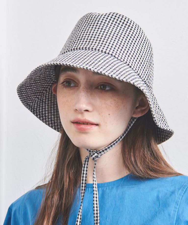 UNITED ARROWS「ギンガムチェック ハット UV」|ハット|BLACK